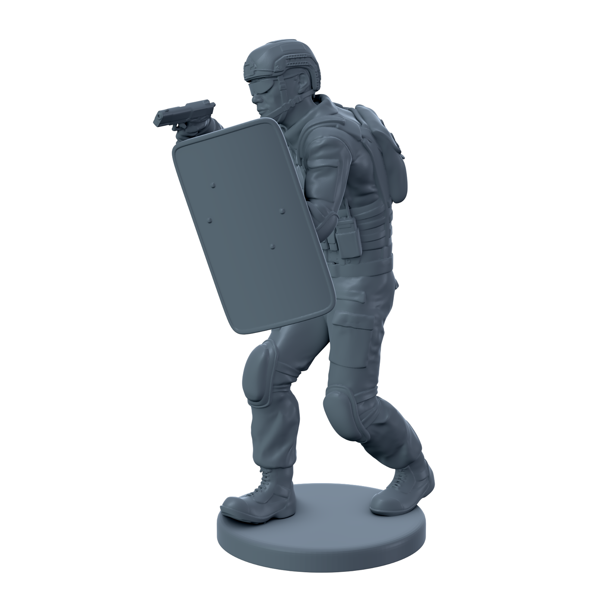 Modern Chinese Soldier With Shield