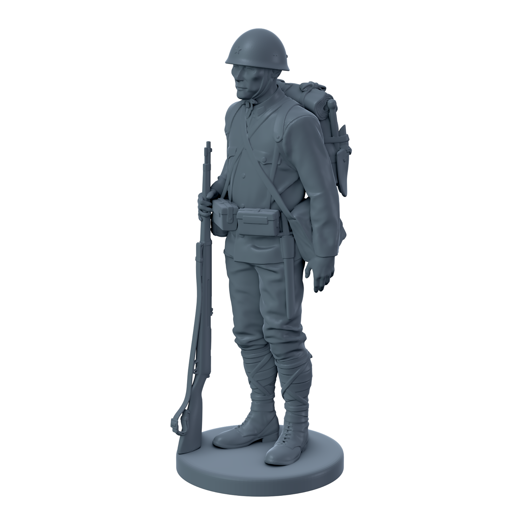 Japanese Soldier Standing at Attention