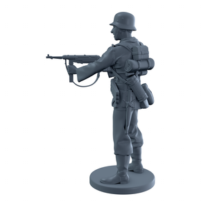 German Soldier Firing MP40 From Hip