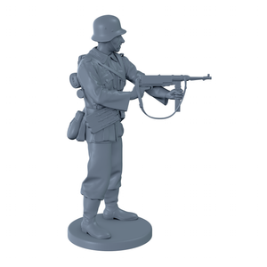German Soldier Firing MP40 From Hip