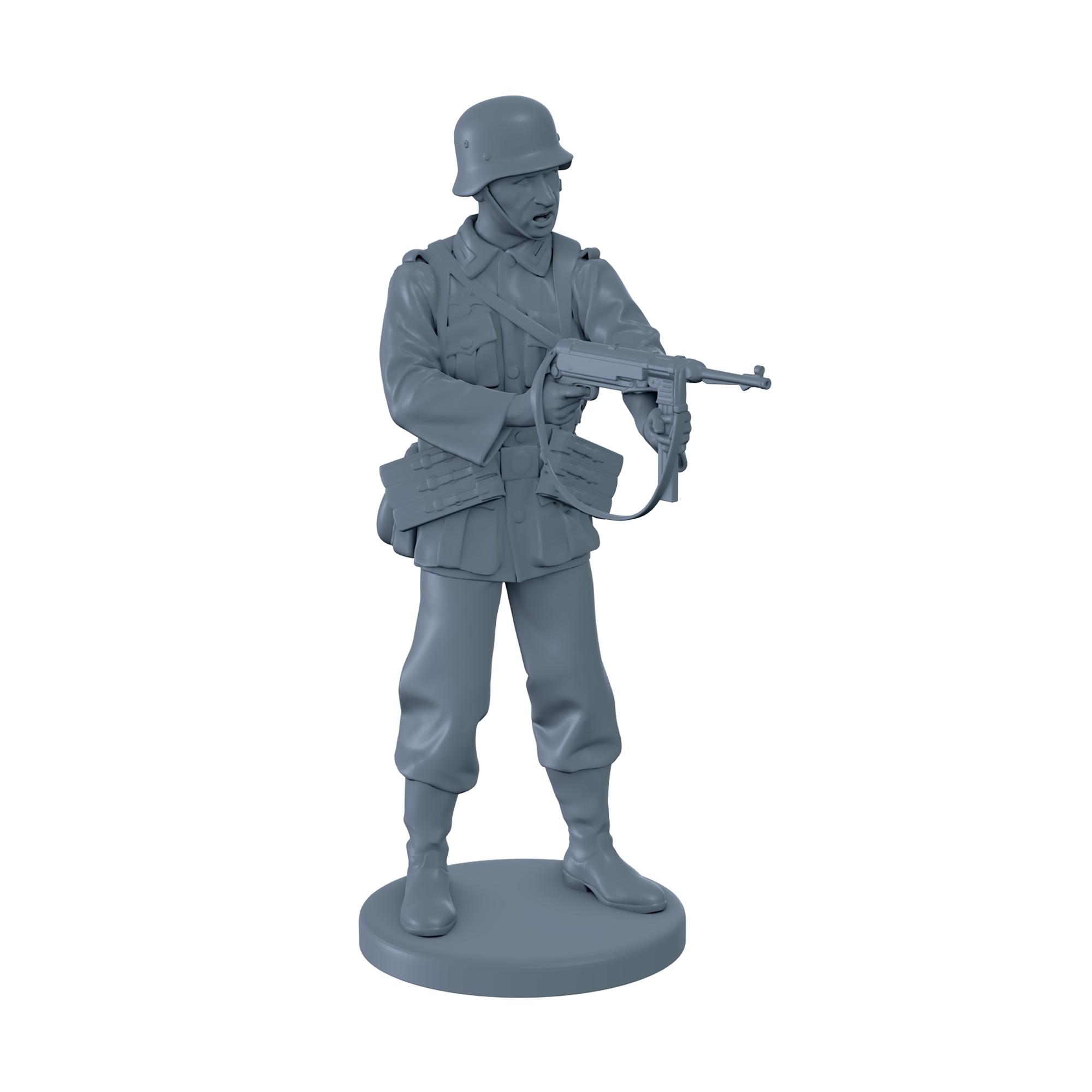 German Soldier Firing MP40 From Hip