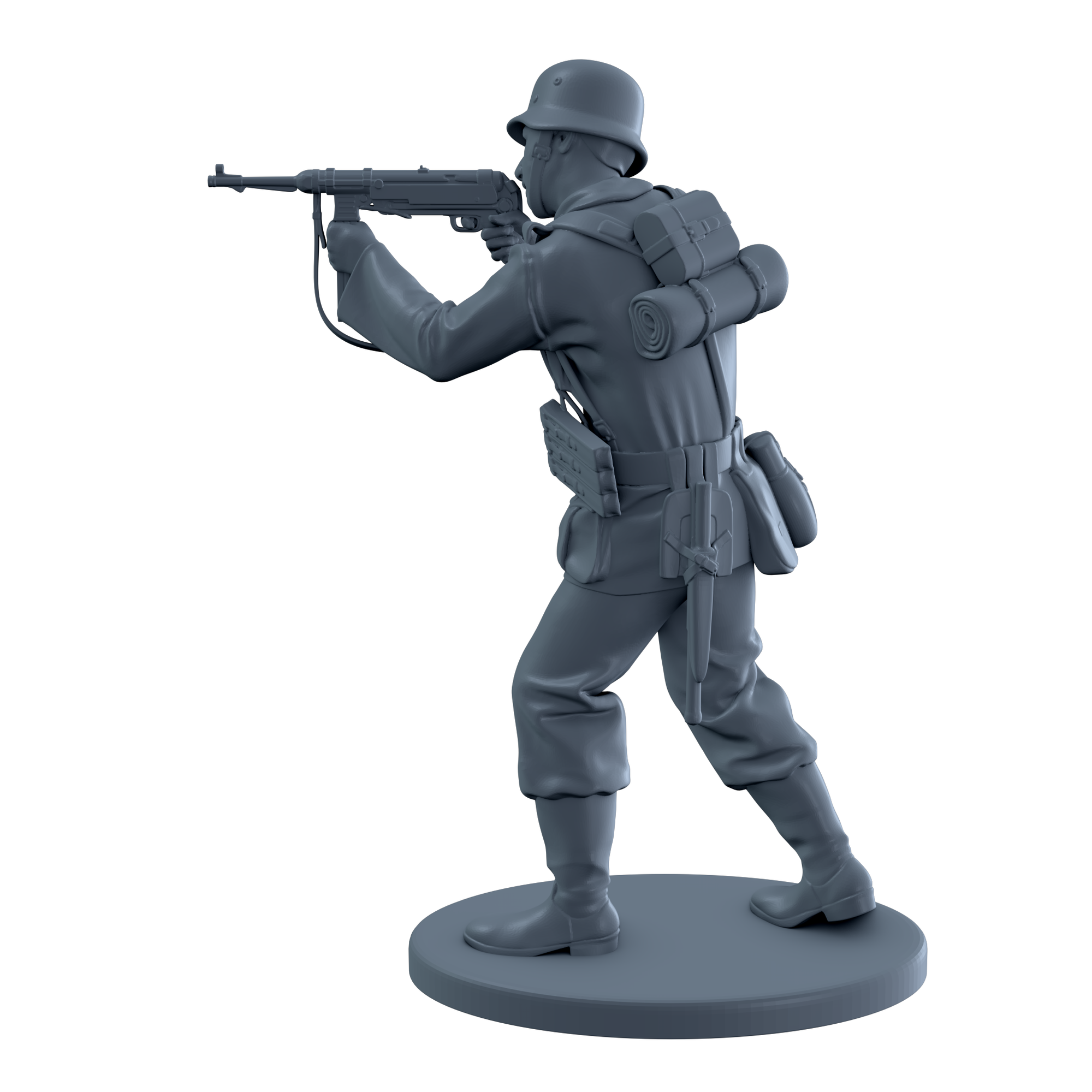 German Soldier Firing MP-40