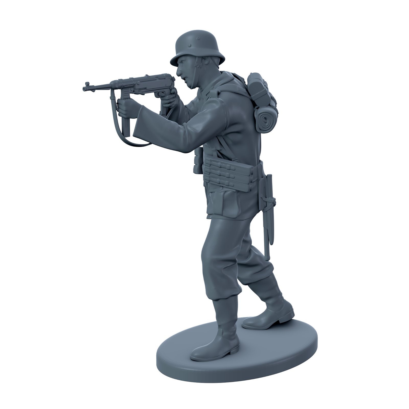 German Soldier Firing MP-40