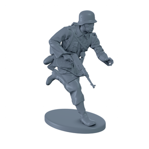 German Soldier Running with MP-40