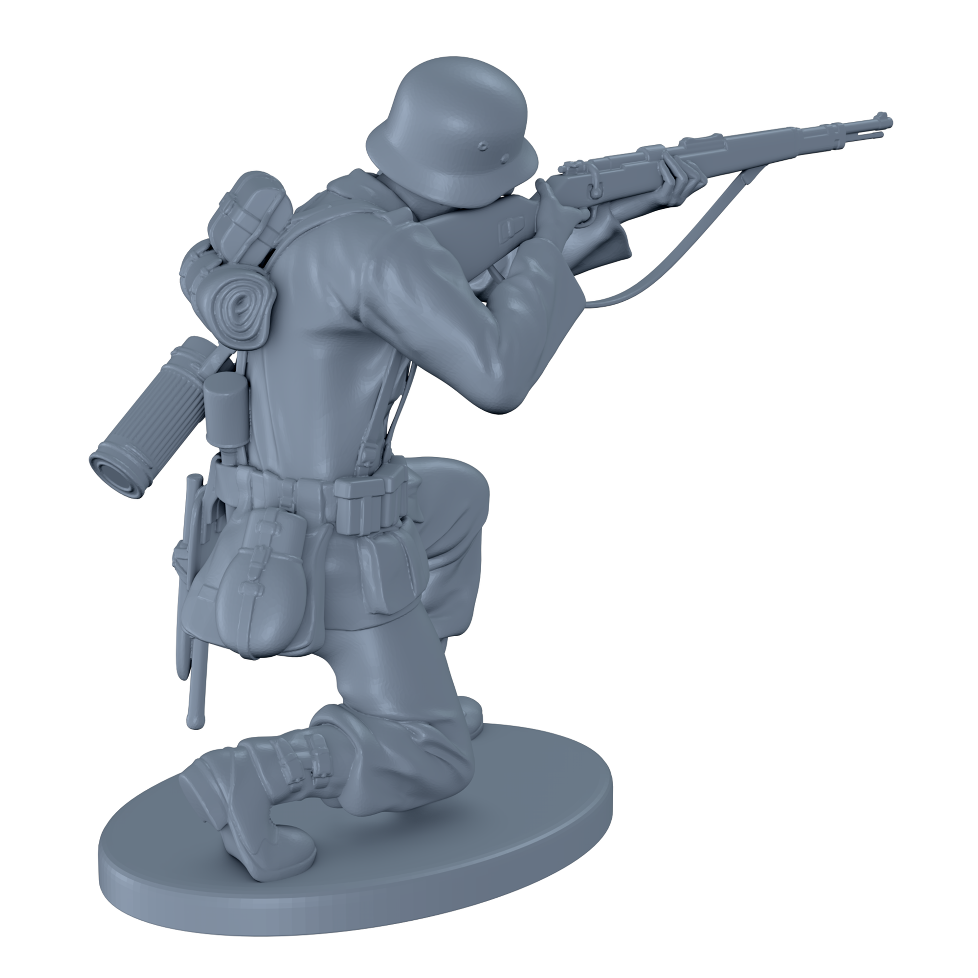 (Ready) German Soldier Shooting While Crouched