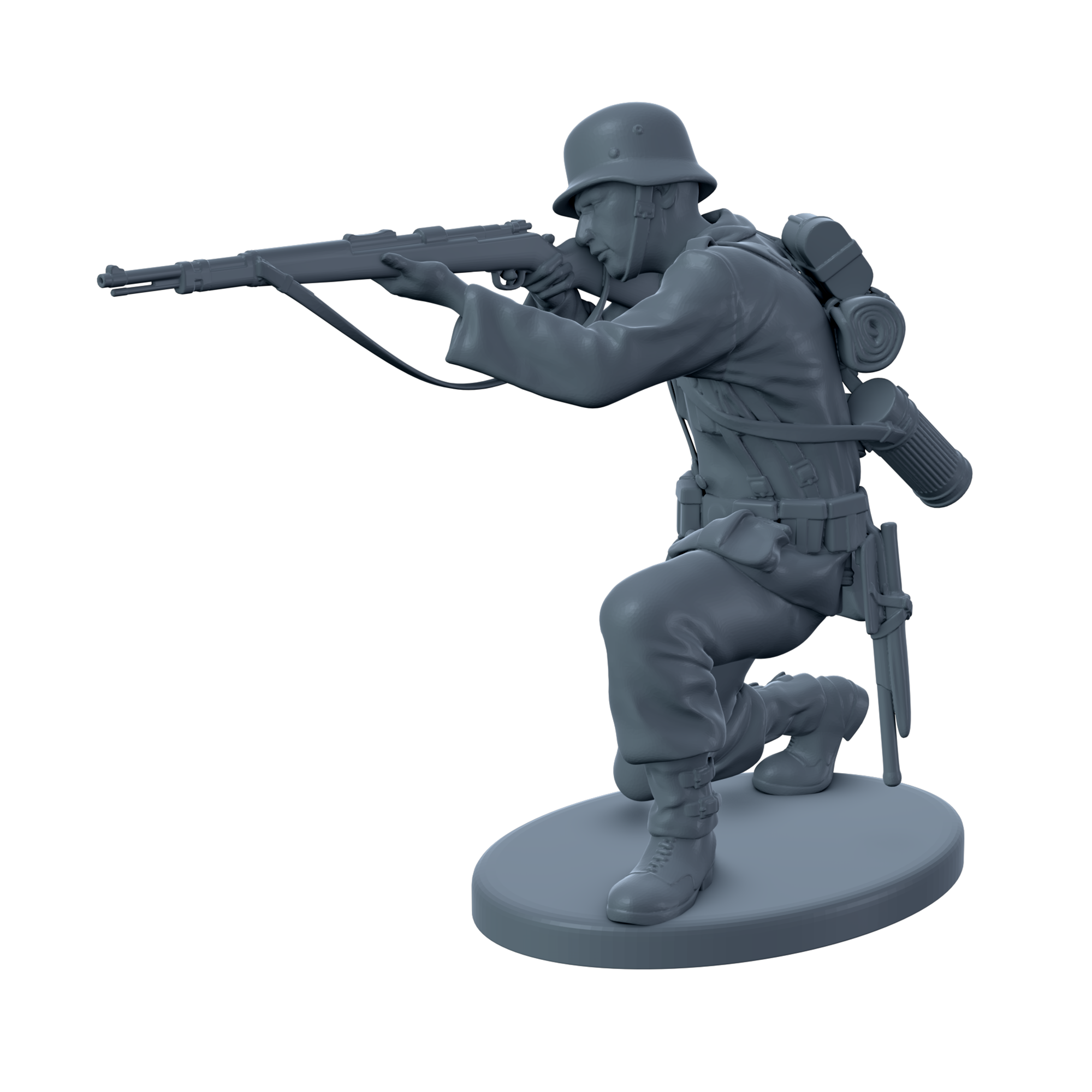 (Ready) German Soldier Shooting While Crouched