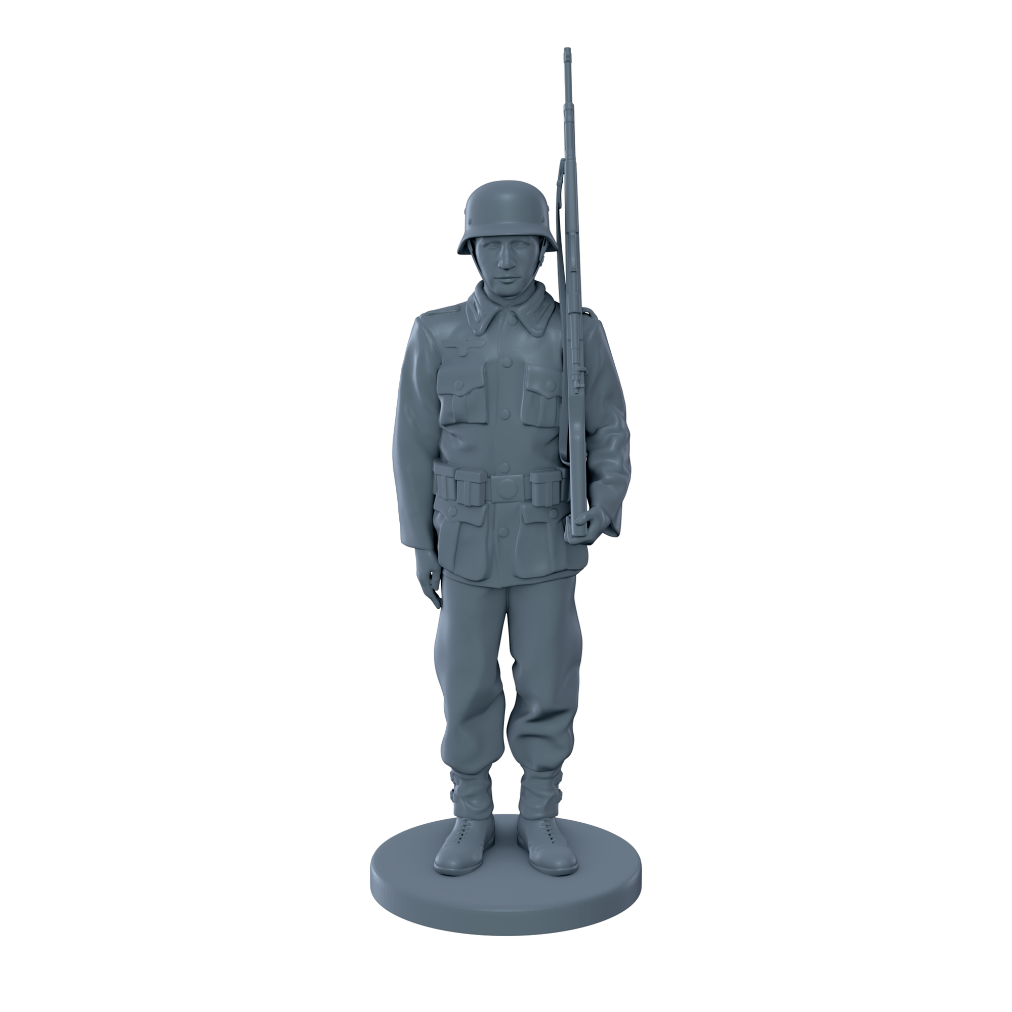 German Soldier Standing at Attention