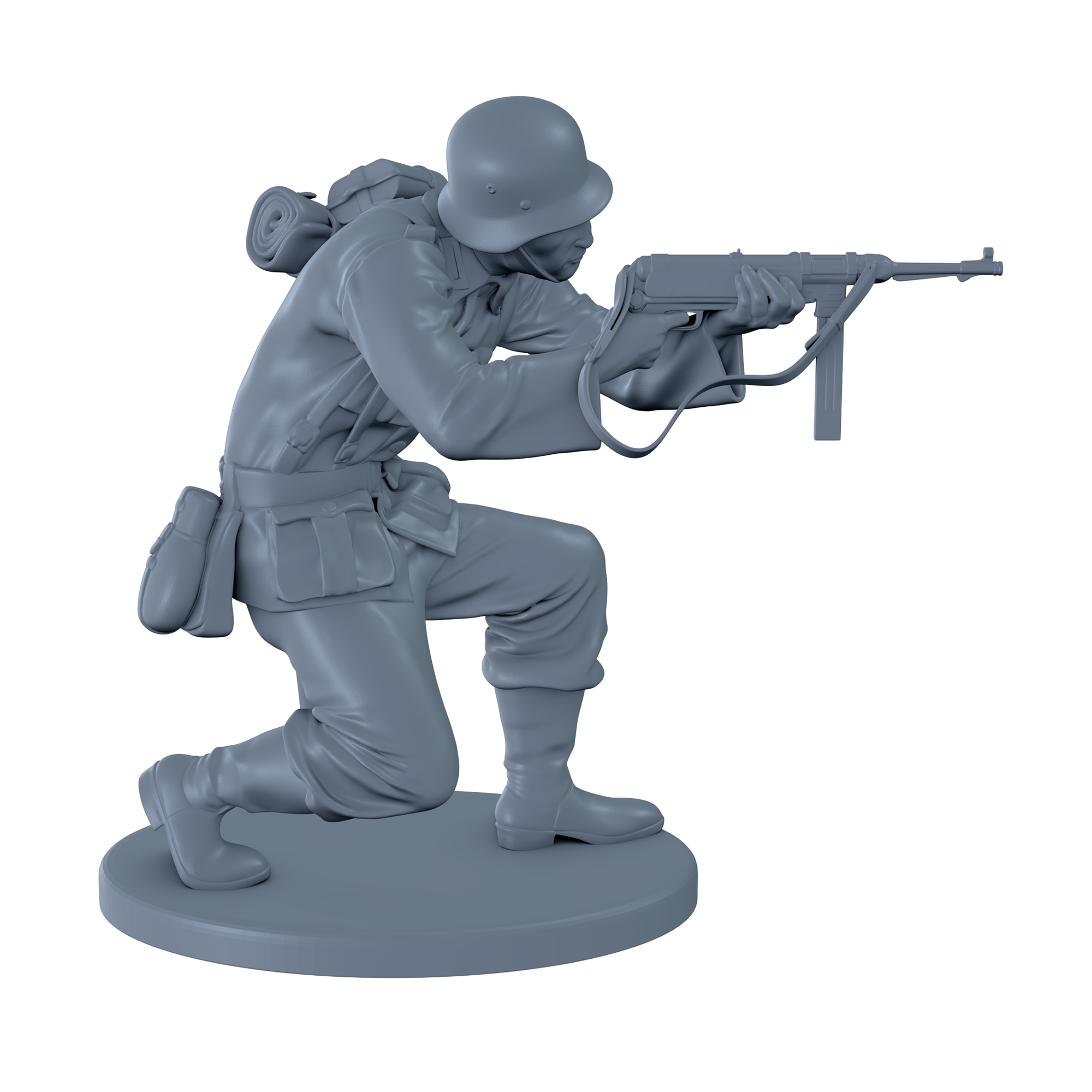 German Soldier with MP-40 Kneeling