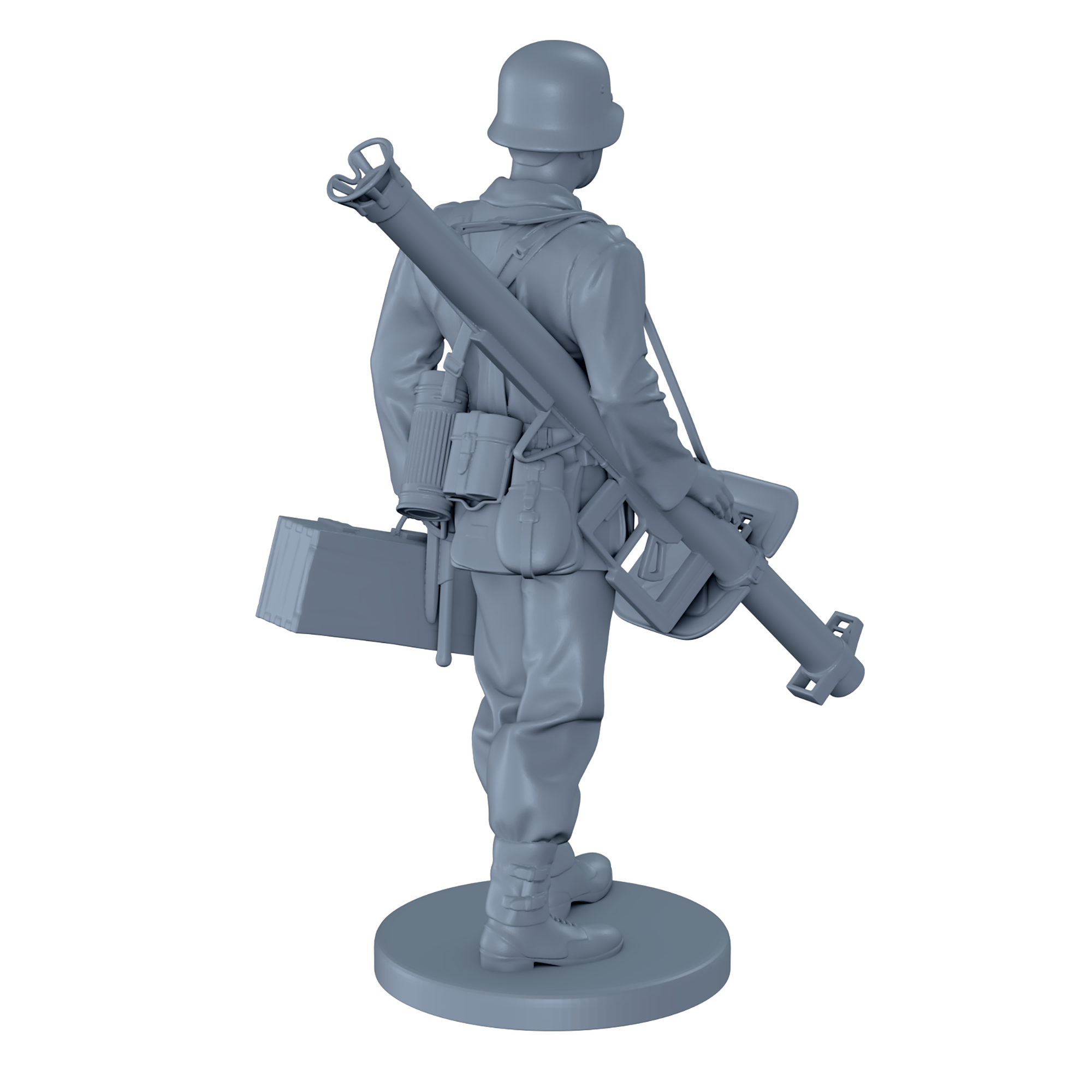 German Soldier with Panzerschreck and Rocket Case