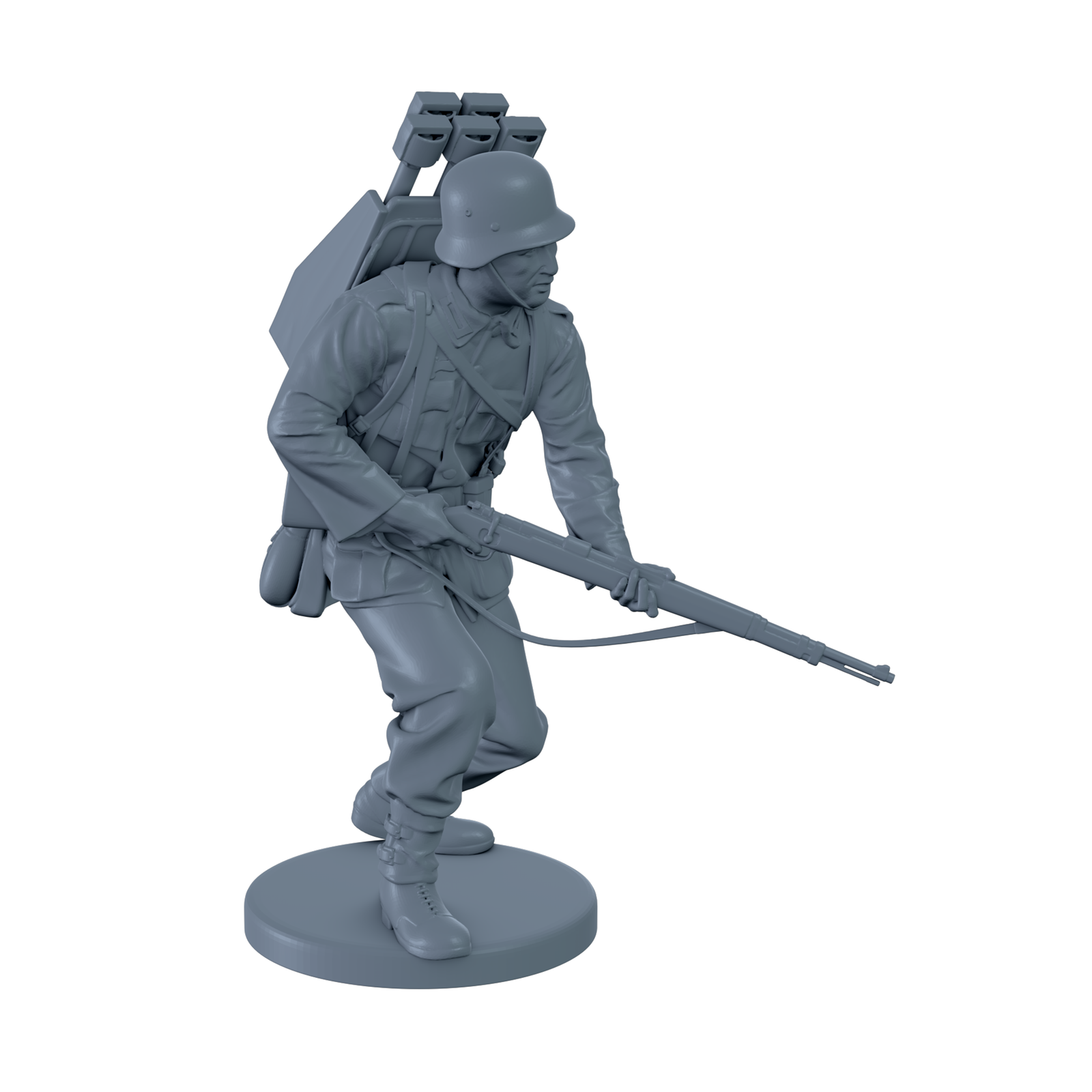 German Soldier with Rockets on His Back