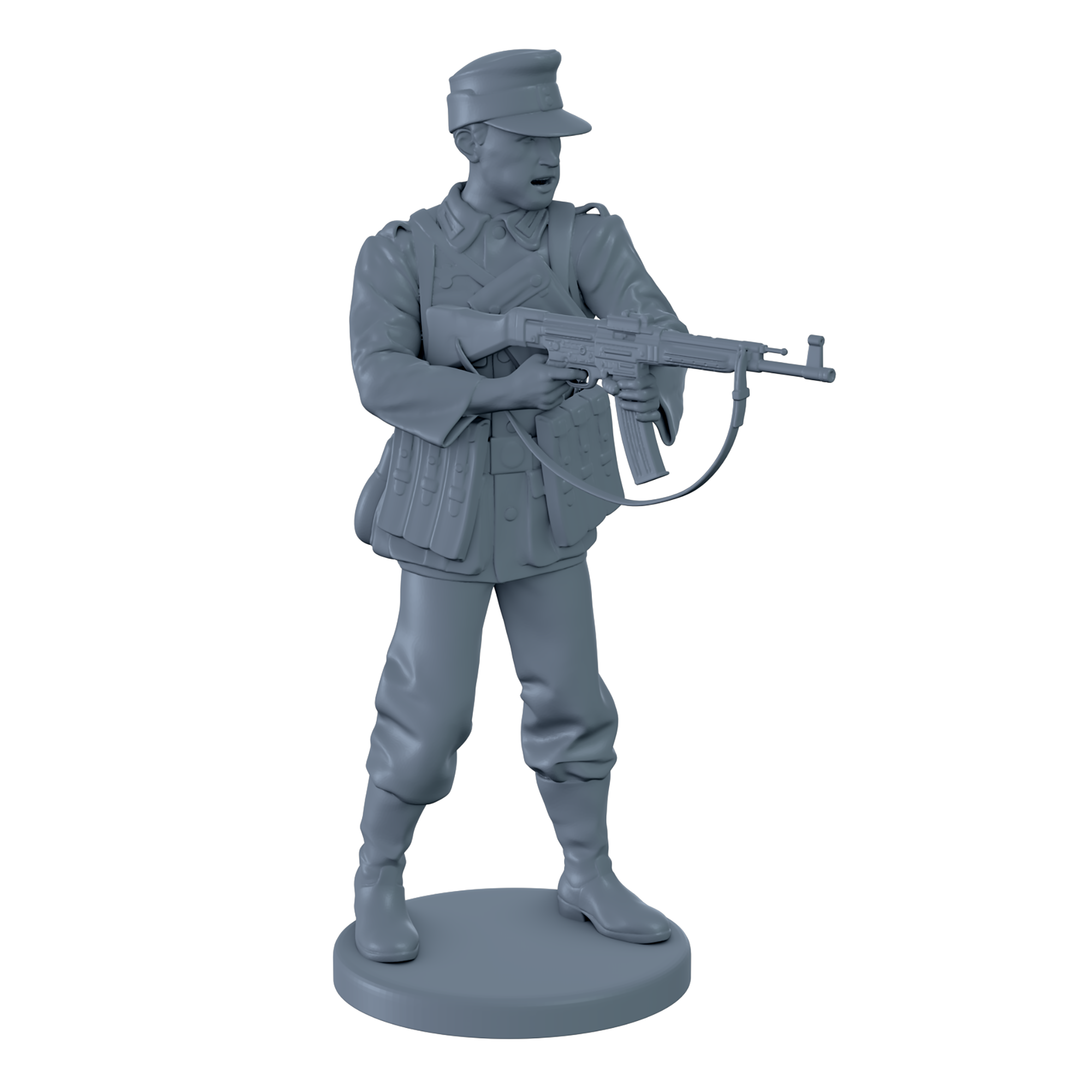 Late War German Soldier Firing From Hip